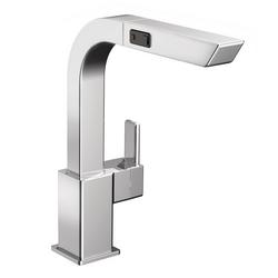 Single Handle Pull Out Kitchen Faucet in Polished Chrome