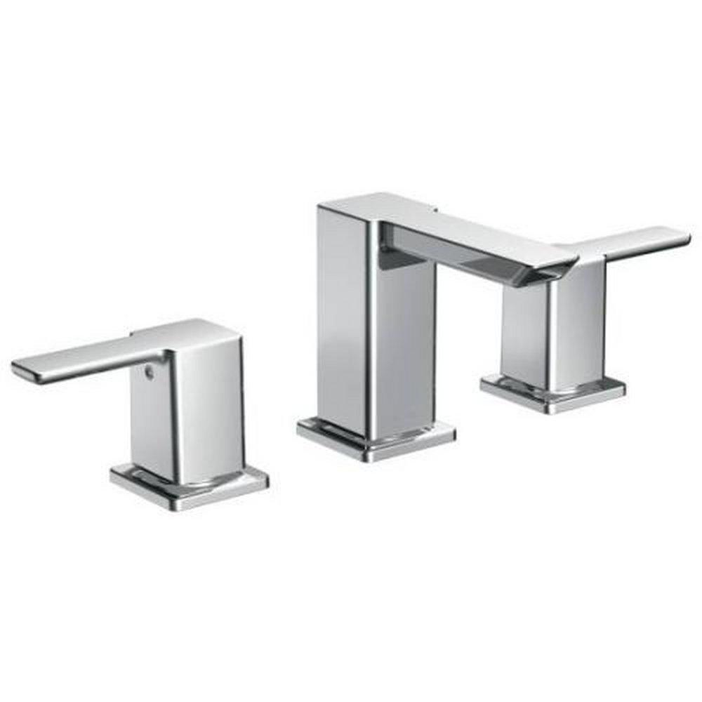 Moen Chrome Two Handle Widespread Bathroom Sink Faucet 