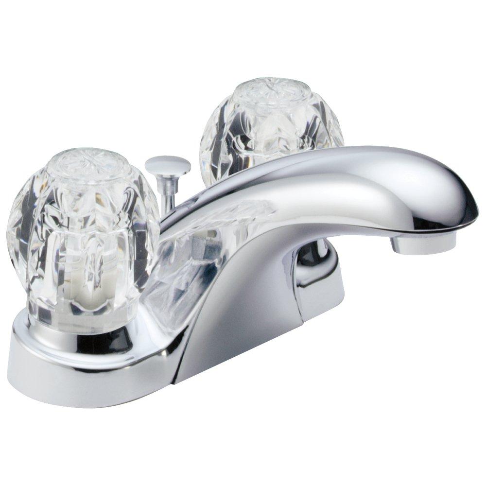 Delta Faucet Chrome Two Handle Centerset Bathroom Sink Faucet 