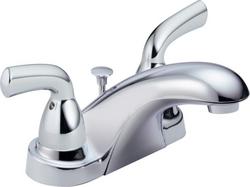 Two Handle Centerset Bathroom Sink Faucet in Chrome