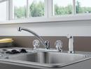 Delta Faucet Chrome 1.8 gpm Double Knob Handle Deckmount Kitchen Sink Faucet 360 Degree Swivel IPS Connection 