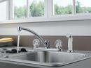 Delta Faucet Chrome 1.8 gpm Double Knob Handle Deckmount Kitchen Sink Faucet 360 Degree Swivel IPS Connection 