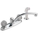 1.8 gpm Double Knob Handle Deckmount Kitchen Sink Faucet 360 Degree Swivel IPS Connection in Polished Chrome