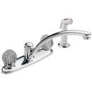Delta Faucet Chrome 1.8 gpm Double Knob Handle Deckmount Kitchen Sink Faucet 360 Degree Swivel IPS Connection 