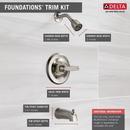 Delta Faucet Brilliance&reg; Stainless Single Handle Single Function Bathtub & Shower Faucet (Trim Only) 