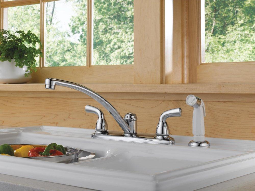 Delta Faucet Chrome Two Handle Kitchen Faucet 