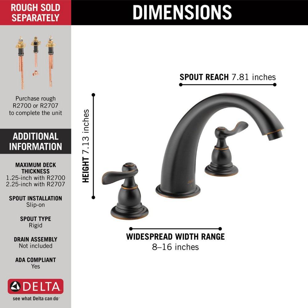 Delta Faucet Oil Rubbed Bronze Two Handle Roman Tub Faucet Trim Only 