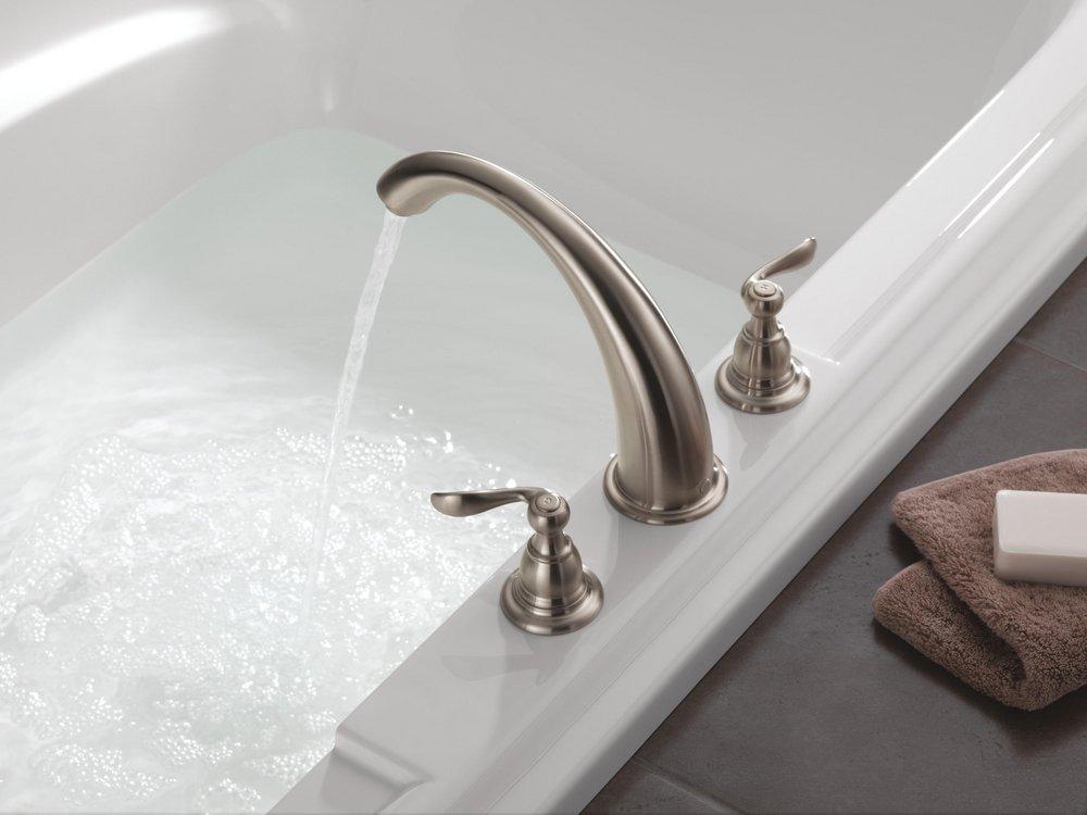 Delta Faucet Brilliance Stainless Two Handle Roman Tub Faucet Trim Only 