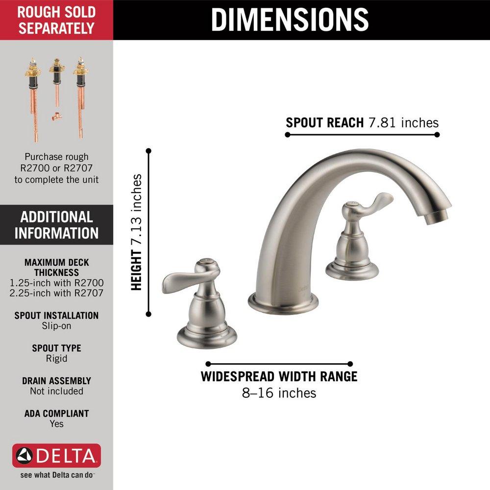 Delta Faucet Brilliance Stainless Two Handle Roman Tub Faucet Trim Only 