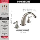 Delta Faucet Brilliance Stainless Two Handle Roman Tub Faucet Trim Only 