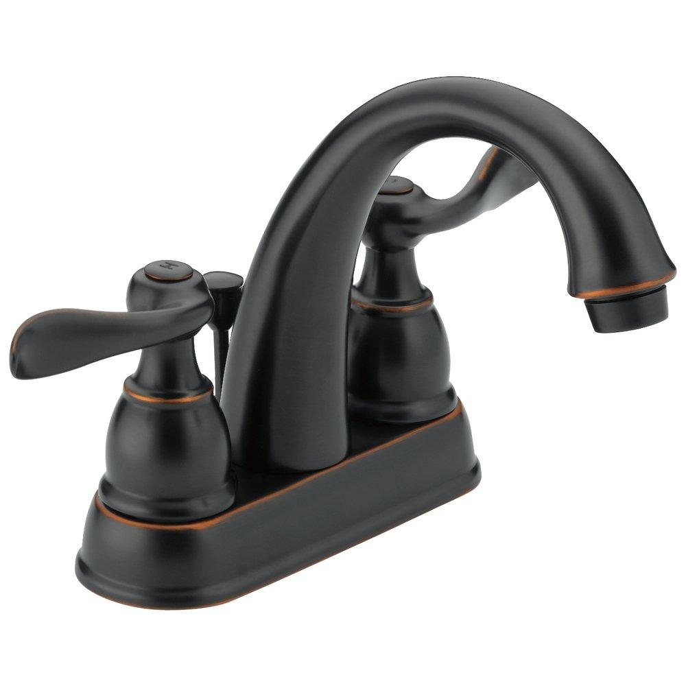 Delta Faucet Oil Rubbed Bronze Two Handle Centerset Bathroom Sink Faucet with Pop-Up Drain Assembly 