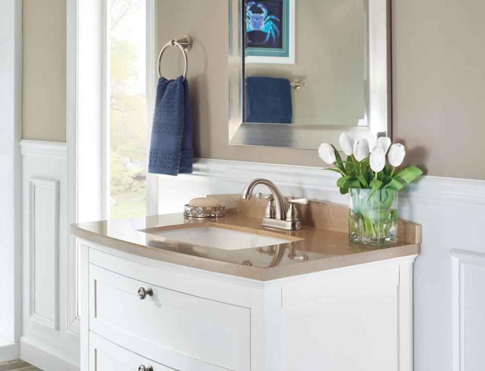 Delta Faucet Brilliance Stainless Two Handle Centerset Bathroom Sink Faucet with Pop-Up Drain Assembly 