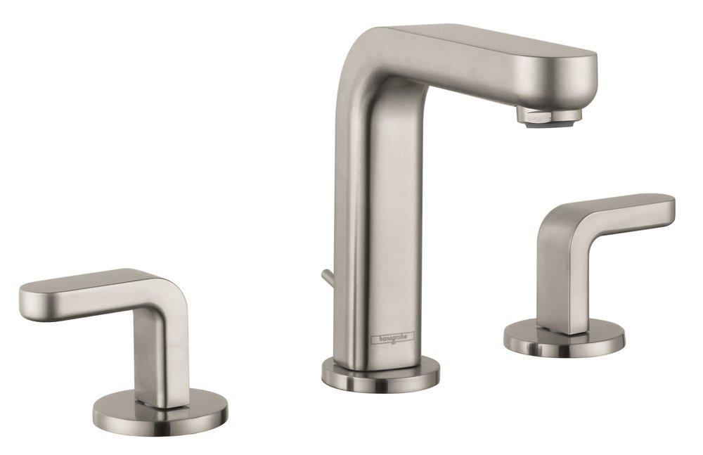 Hansgrohe Brushed Nickel Two Handle Widespread Bathroom Sink Faucet 