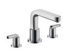 3-Hole Roman Tub Set with Double Lever Handle in Polished Chrome