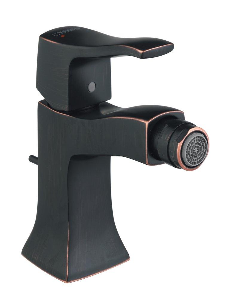 Hansgrohe Rubbed Bronze 1-Hole Bidet Faucet with Pop-Up Drain Assembly and Single Lever Handle 