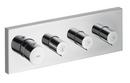 Four Handle Thermostatic Valve Trim with Volume Control in Polished Chrome