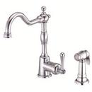 2.2 gpm Single Lever Handle Deckmount Kitchen Sink Faucet Column Spout 1/4 in. NPSM Connection in Polished Chrome
