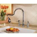 Pfister Polished Chrome 2.2 gpm Double Lever Handle Deckmount Kitchen Sink Faucet 360 Degree Swivel High Arc Pull-Down Spout 