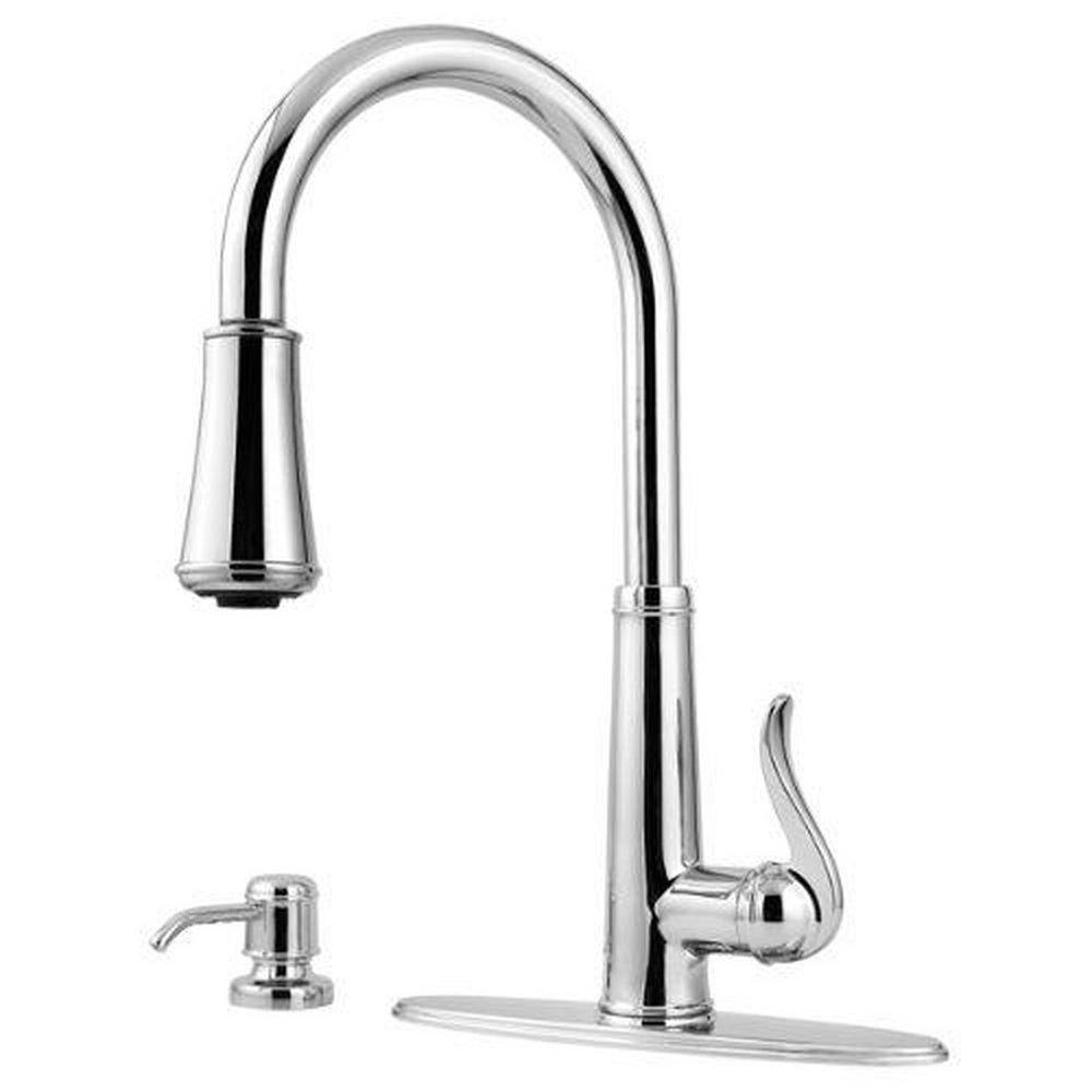 Pfister Polished Chrome Single Handle Pull Down Kitchen Faucet 