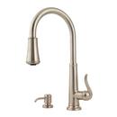 Single Handle Pull Down Kitchen Faucet in Brushed Nickel