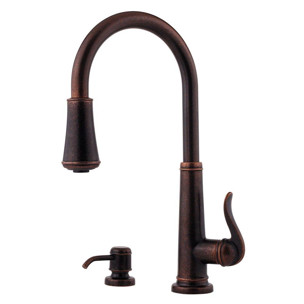 Pfister Rustic Bronze Single Handle Pull Down Kitchen Faucet 