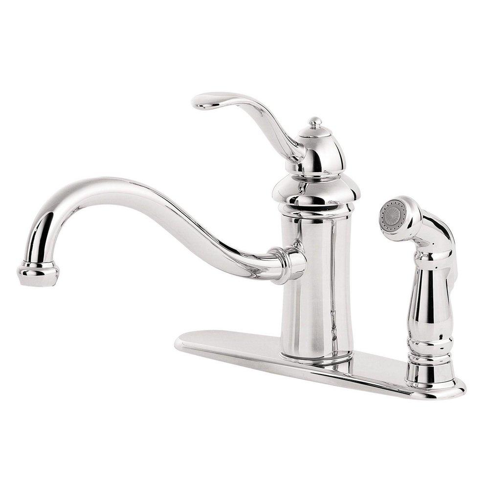 Pfister Polished Chrome 3-Hole Kitchen Faucet with Single Lever Handle 