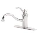 1 or 3-Hole Kitchen Faucet with Single Lever Handle in Polished Chrome