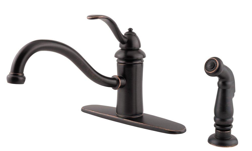 Pfister Tuscan Bronze 3-Hole Kitchen Faucet with Single Lever Handle 