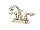 3-Hole Centerset Lavatory Faucet with Double Lever Handle and Metal Pop-Up Assembly in Brushed Nickel