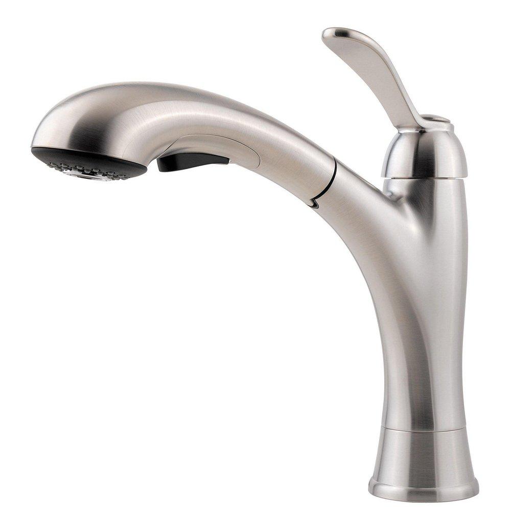Pfister Stainless Steel Single Handle Pull Out Kitchen Faucet 