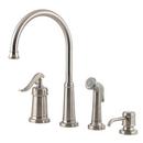 2.2 gpm Single Lever Handle Deckmount Kitchen Sink Faucet 360 Degree Swivel High Arc Spout 1/2 in. NPSM Connection in Brushed Nickel