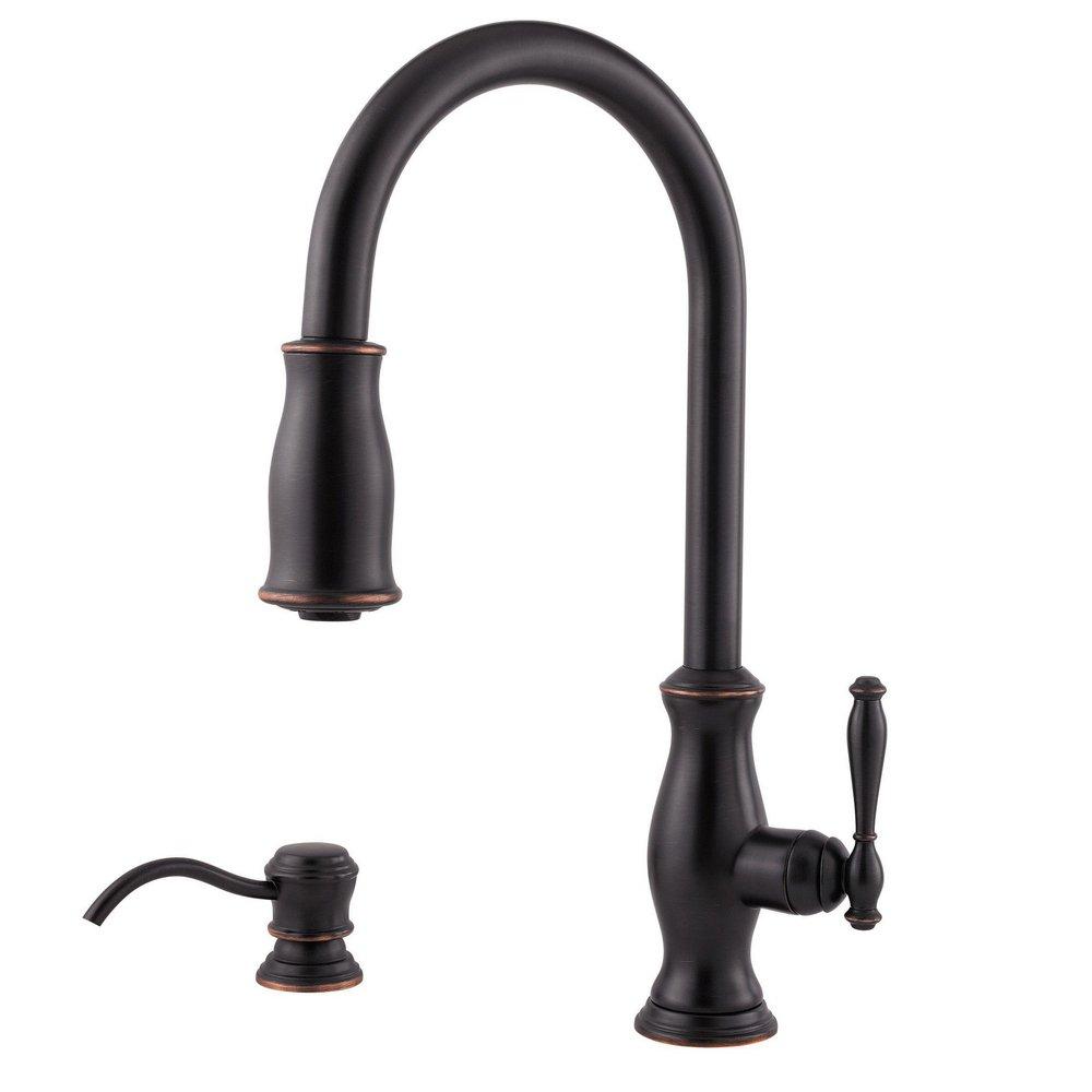 Pfister Tuscan Bronze Single Handle Pull Down Kitchen Faucet 