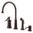 2.2 gpm Single Lever Handle Deckmount Kitchen Sink Faucet 360 Degree Swivel High Arc Spout 1/2 in. NPSM Connection in Rustic Bronze
