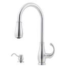 Pfister Stainless Steel 2-Hole Pull-Out Spray High Arc Kitchen Faucet with Single Lever Handle 