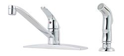 Single Handle Kitchen Faucet with Side Spray in Polished Chrome