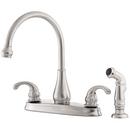 2.2 gpm Double Lever Handle with Spray Faucet in Stainless Steel
