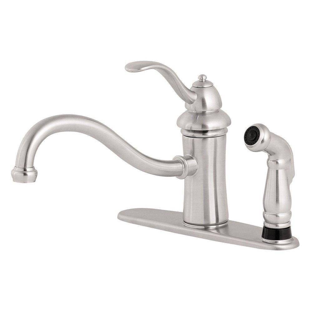Pfister Stainless Steel 3-Hole Kitchen Faucet with Single Lever Handle 