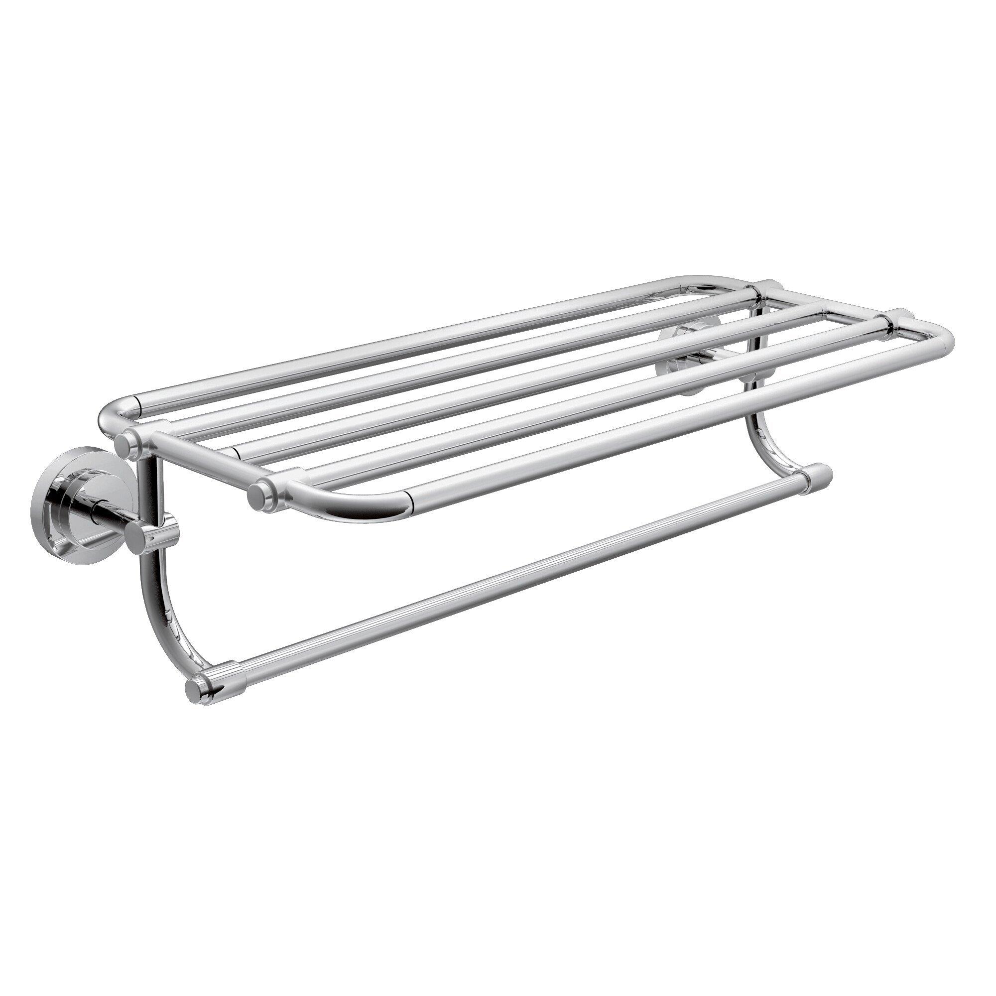 Moen Chrome 24 in. Stainless Steel and Zinc Bathroom Shelf 