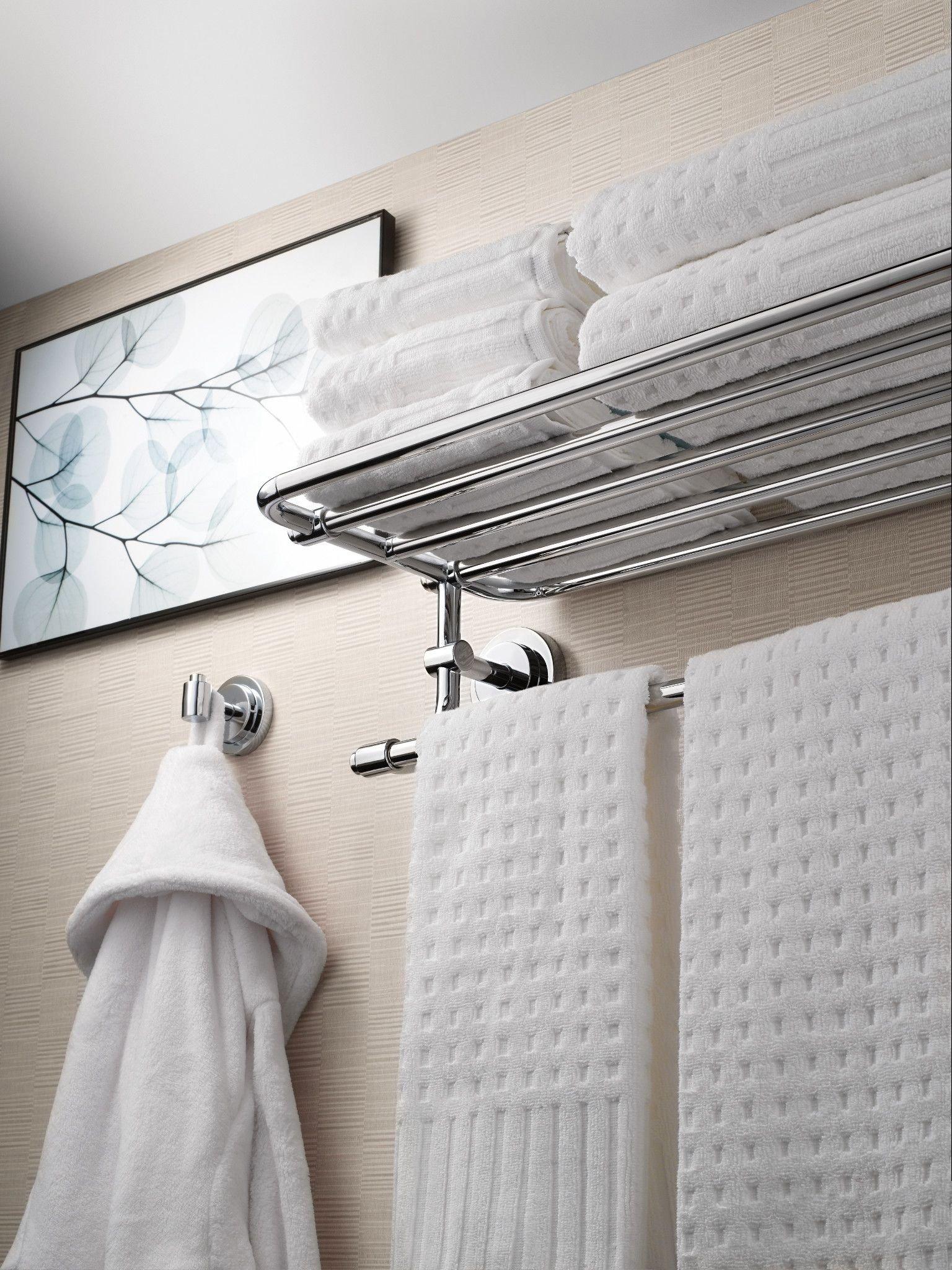 Moen Chrome 24 in. Stainless Steel and Zinc Bathroom Shelf 