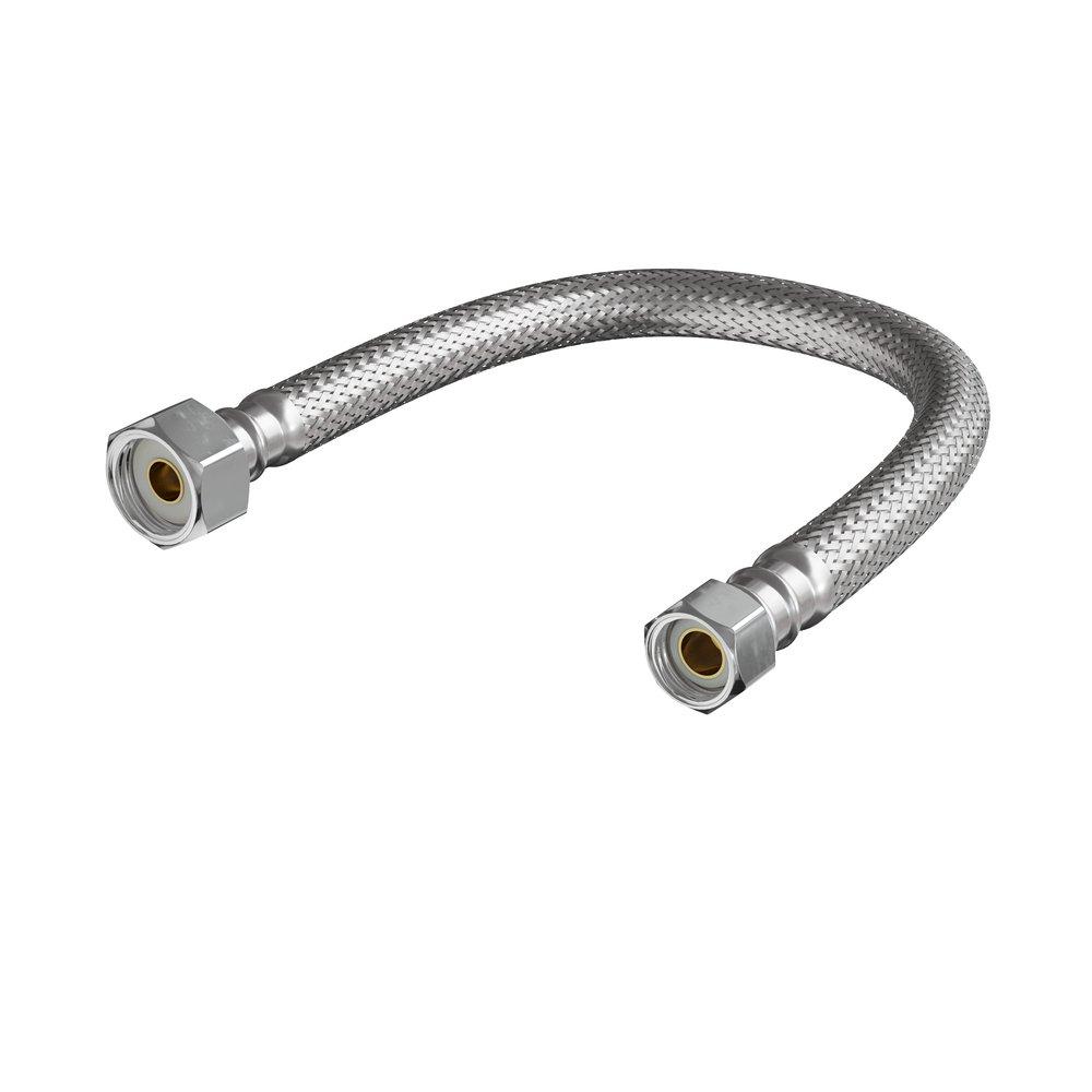 PROFLO&reg; 3/8 in. Comp x 1/2 in. FIP Stainless Steel and PVC Reinforced Sink Flexible Water Connectors 