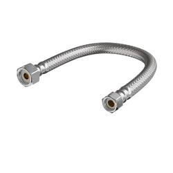 3/8 in. Compression x 1/2 in. FIP x 12 in. Stainless Steel and PVC Reinforced Sink Flexible Water Connector
