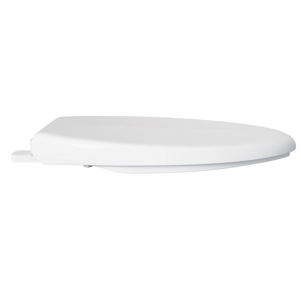 PROFLO&reg; White Plastic Elongated Open Front With Cover Toilet Seat 