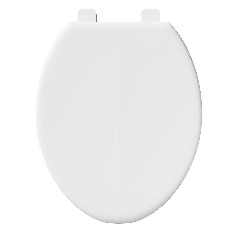 PROFLO&reg; White Plastic Elongated Open Front With Cover Toilet Seat 