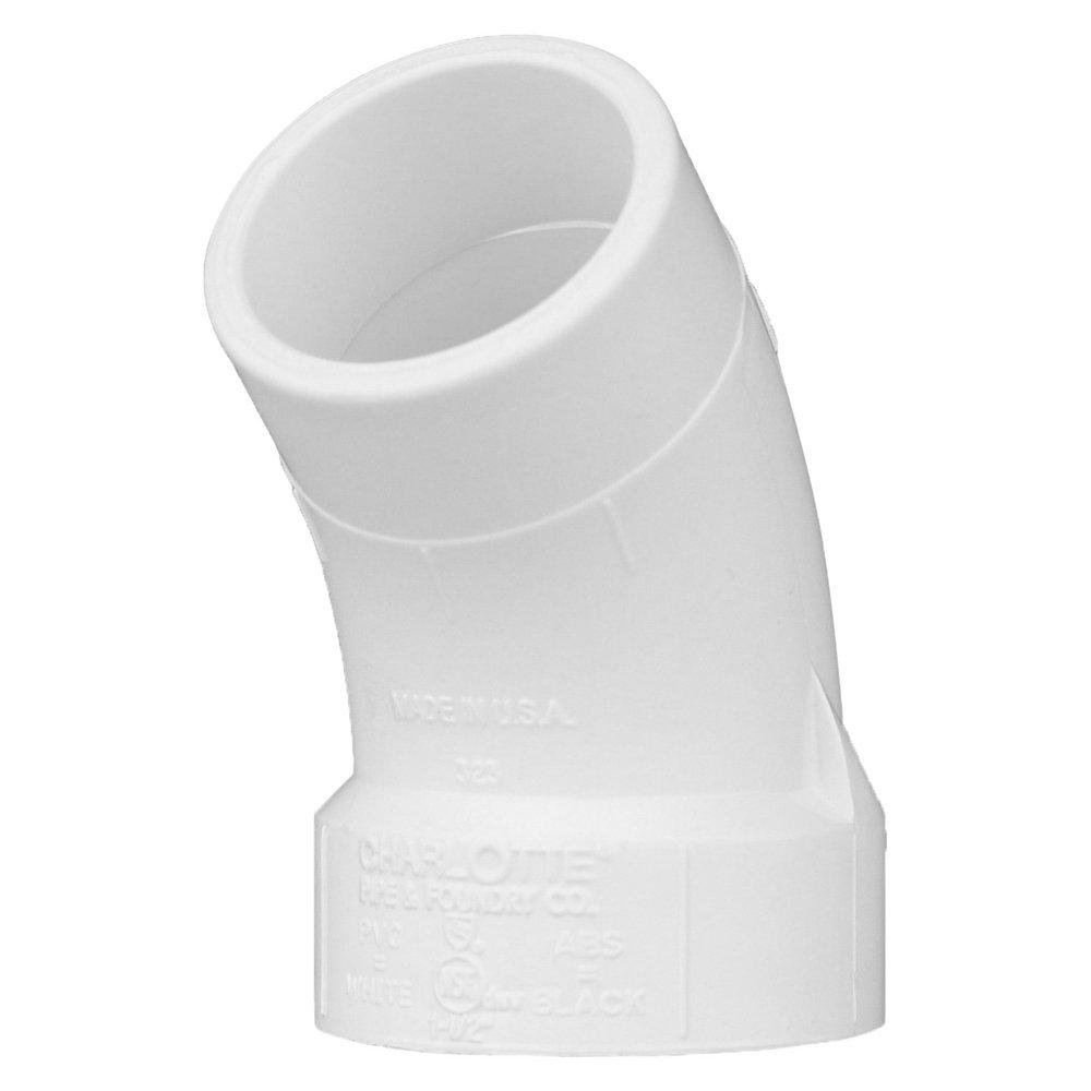 White PVC DWV 45&deg; Street Elbow 