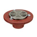 Mifab No Hub Cast Iron Floor Drain with 5 in. Round Stainless Steel Strainer 
