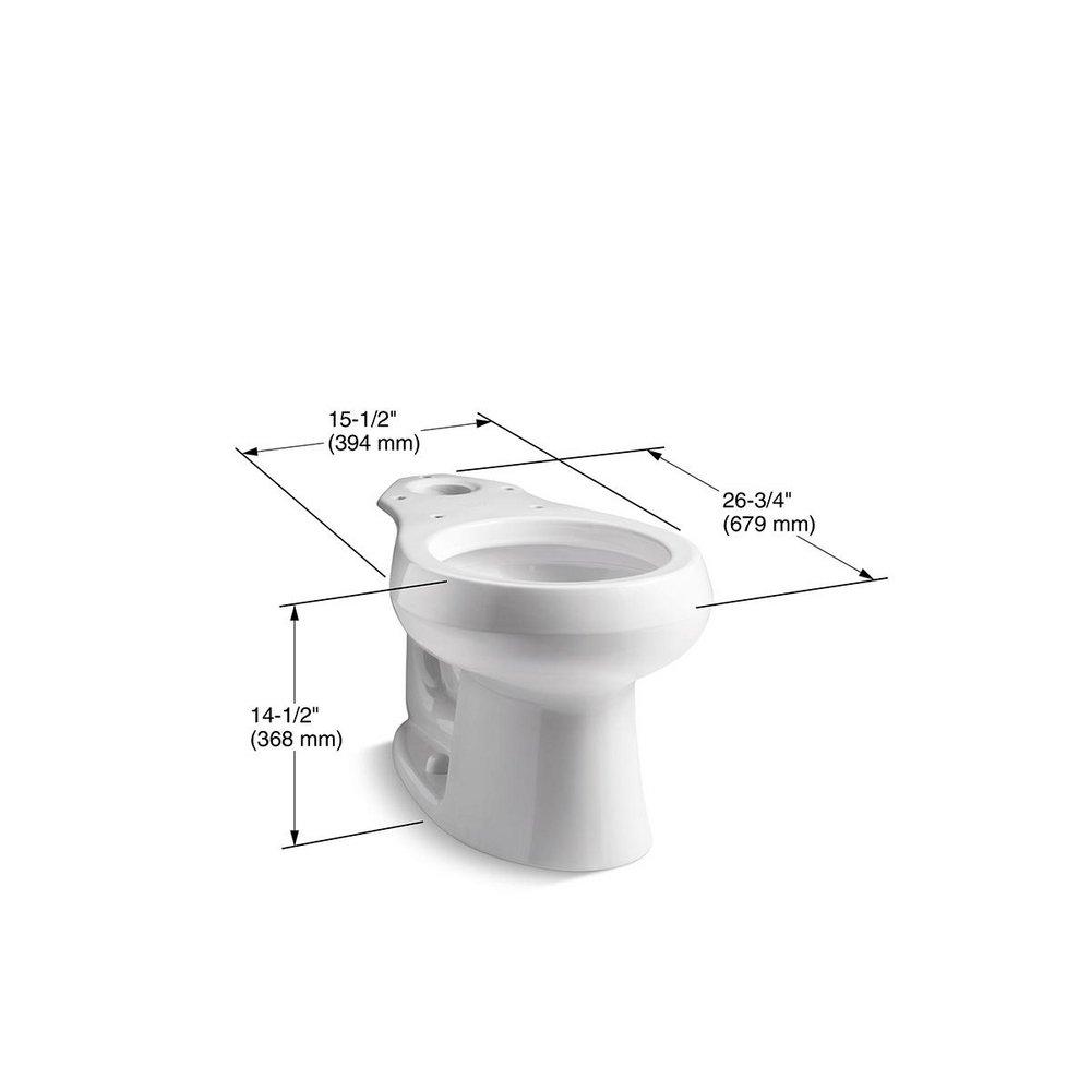 KOHLER White Round Toilet Bowl (Seat Not Included) 