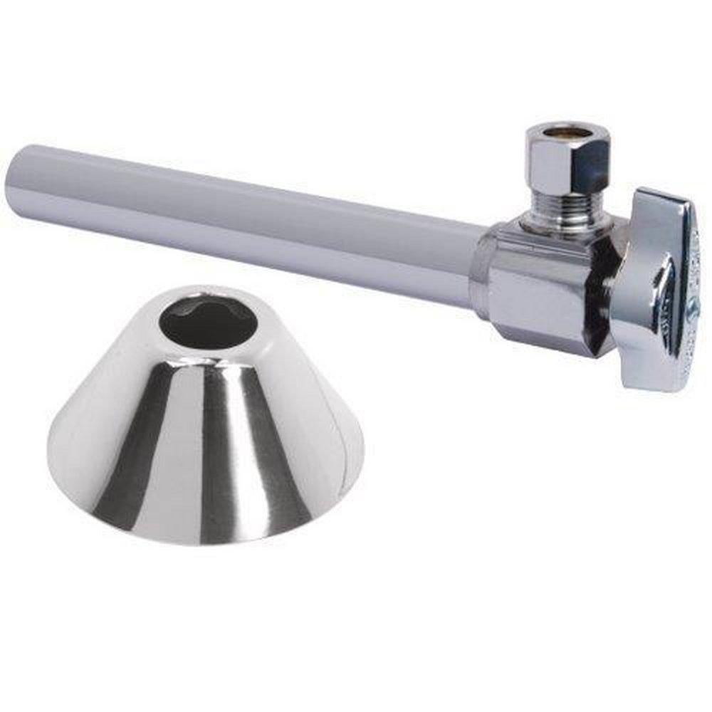 BrassCraft Chrome Plated Sweat x OD Compression Ball Handle Angle Supply Stop Valve in Chrome Plated 