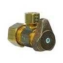 1/2 x 3/8 in. Compression x OD Compression Angle Supply Stop Valve in Rough Brass