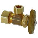 1/2 x 3/8 in. Compression x OD Compression Knurled Angle Supply Stop Valve in Rough Brass