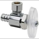 1/2 x 3/8 in. PEX Barbed x OD Compression Knurled Handle Angle Supply Stop Valve in Chrome